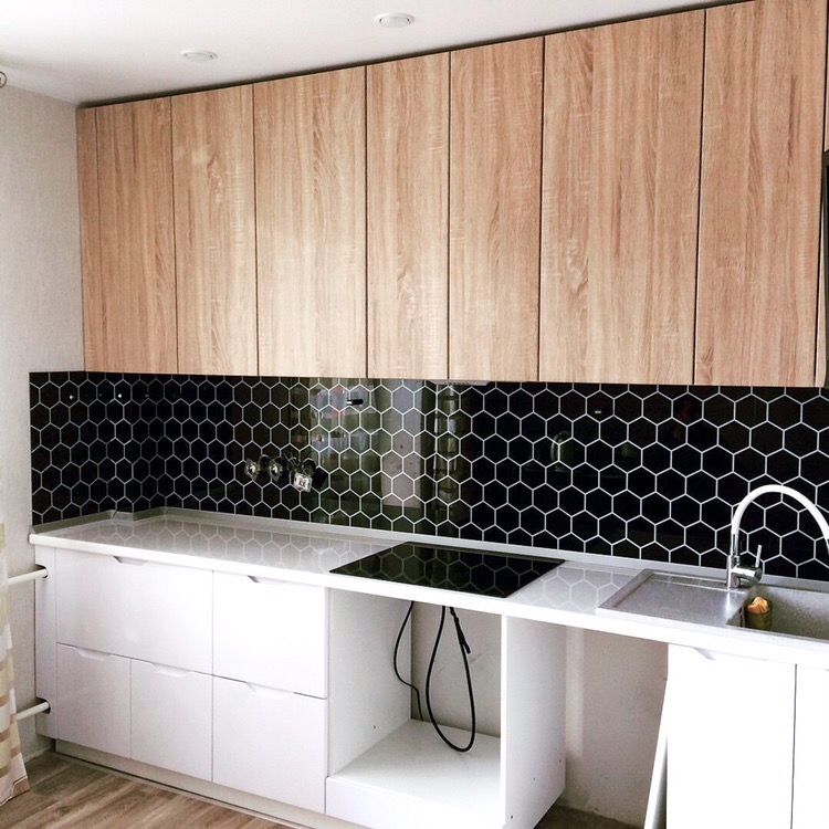 Белый кухонный гарнитур-Кухня МДФ в эмали «Модель 421»-фото1