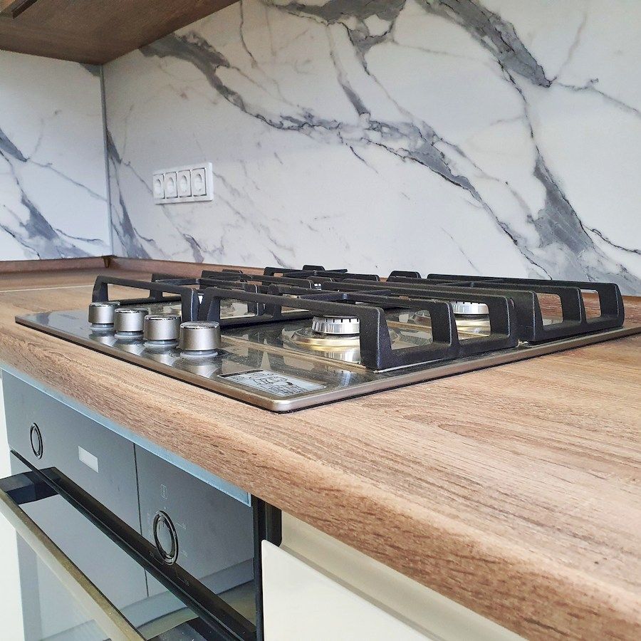 Белый кухонный гарнитур-Кухня МДФ в эмали «Модель 554»-фото6