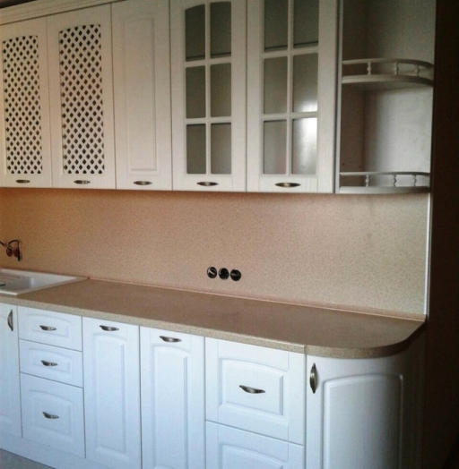 Белый кухонный гарнитур-Кухня МДФ в ПВХ «Модель 312»-фото3