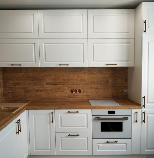Белый кухонный гарнитур-Кухня МДФ в ПВХ «Модель 303»-фото5